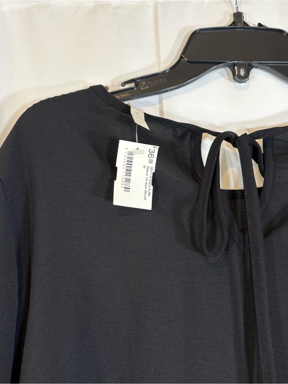 Black Ruffle-Sleeve Blouse - Picture 4 of 4